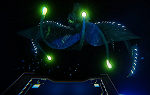 Image from VR science learning game looks like a Vampire Squid with lights at ends of tentacles